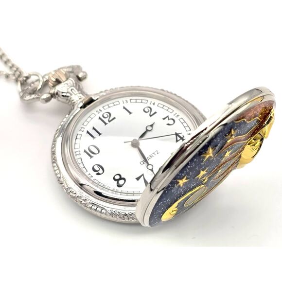 Mystic Sun & Stars Pocket Watch - Celestial Moon Cosmic Gift, Starry Vintage - Picture 7 of 10